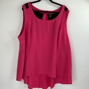 Torrid Womens Sleeveless Pink Blouse Tank Top Peplum Flair Lightweight Size 4